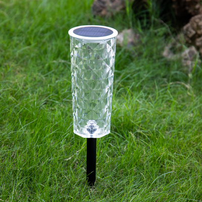 Lámpara Solar de Jardín con Cristal Multicolor Rosa - Luz LED Romántica - Image 4