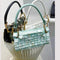 Bolsa Quadrada Feminina em Concha de Fritilária Natural