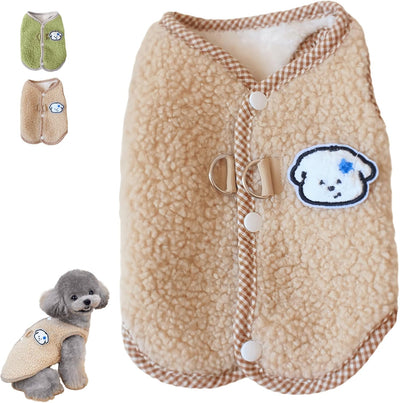 Chaleco Térmico de Forro Coral para Perros y Gatos - Abrigo de Invierno con Argolla para Correa - Image 7