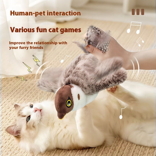 Juguete Interactivo para Gatos - Pájaro Cantarín con Sonido y Movimiento Automático - Image 3