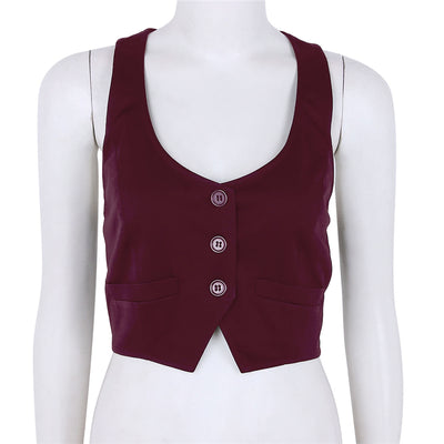 Chaleco Ajustado de Cuello V con Botones para Mujer - Image 3