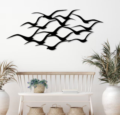 Decoración de Pared Pájaros Voladores en Metal Artesanal - Image 4