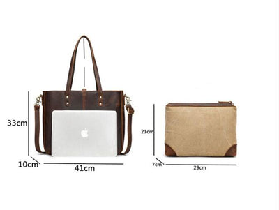 Bolso Grande de Cuero Crazy Horse Vintage con Capacidad Máxima - Image 6