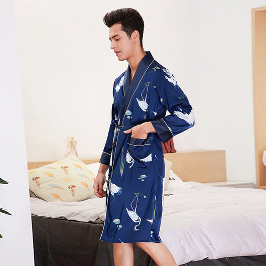 Bata de Seda para Hombre - Pijama Largo Premium para Casa - Image 10