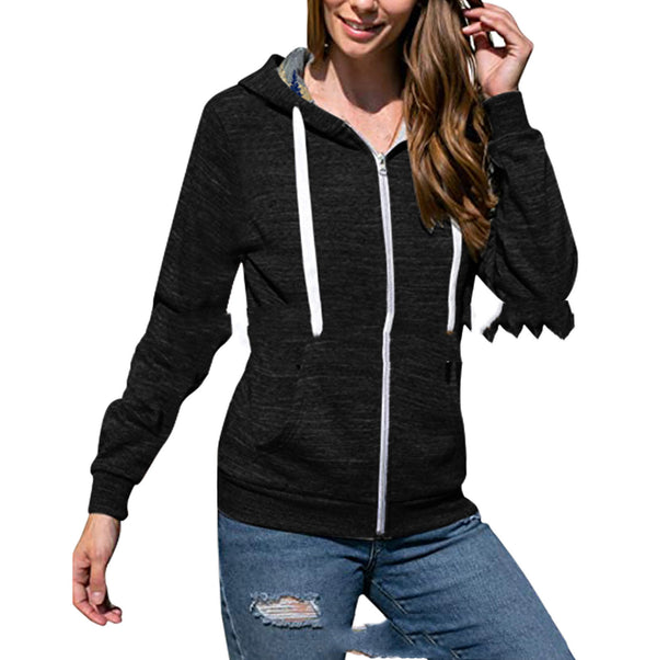 Sudadera con Capucha Estampado Bosque y Cordones Ajustables