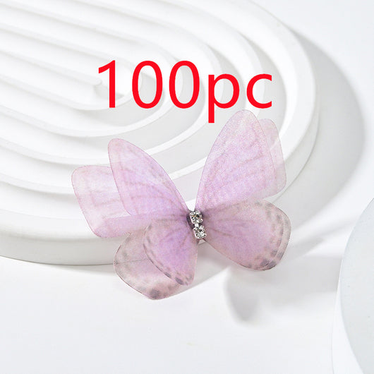 Diadema Tocado Mariposa con Malla Floral Doble Capa Diamante - Image 14