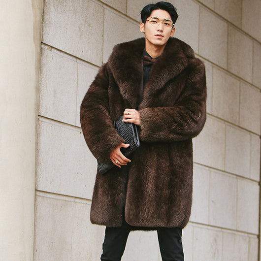 Abrigo Trench de Piel para Hombre Talla Grande Moda Europa y Estados Unidos - Image 2