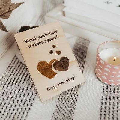 Tarjeta de Aniversario de Boda con Tallado en Madera - Image 6