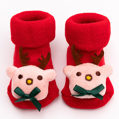 Calcetines Antideslizantes para Bebé Invierno Rojo Grande