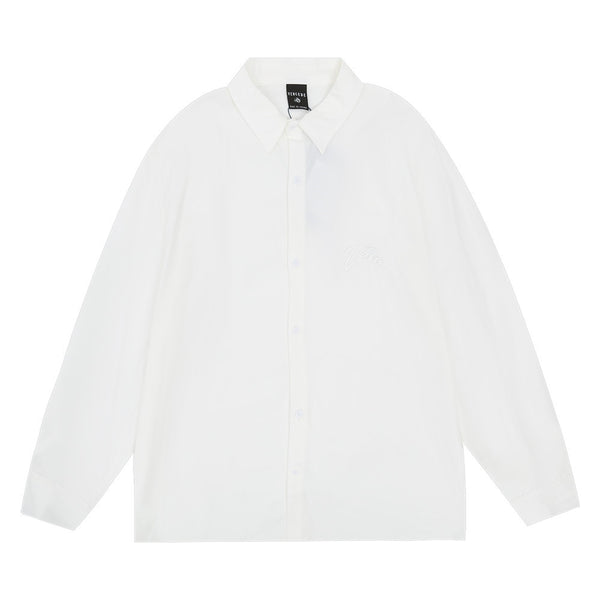 Cardigan Tipo Camisa con Bordado y Diseño Minimalista de Moda