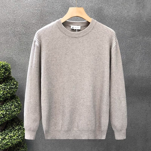 Suéter Tejido Liso en Tono Damasco para Hombre - Image 8