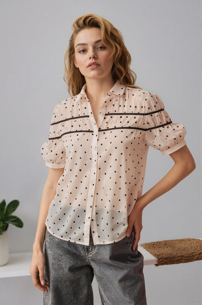 Blusa Sleeveless con Lunares y Detalle Lateral Envolvente - Image 5