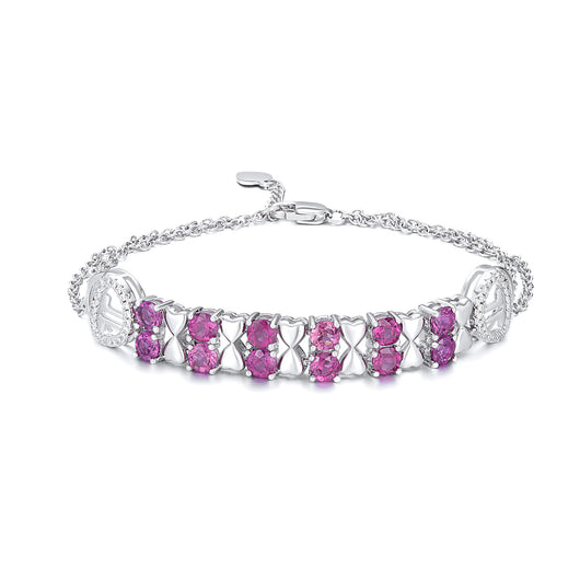 Pulsera de Plata Esterlina S925 con Granate Púrpura y Circones para Mujer - Image 7