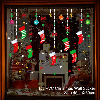 Pegatinas Navideñas para Ventanas en Colores Festivos - Image 27