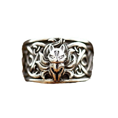 Anillo de Acero Inoxidable con Diseño Retro de Zorro para Hombre - Image 4