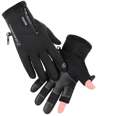 Guantes de Invierno Unisex con Dedos Abatibles, Táctiles e Impermeables para Ciclismo, Pesca y Esquí - Image 14