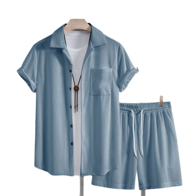 Conjunto de Verano para Hombre: Camisa Casual de Manga Corta y Pantalones de Playa - Image 5