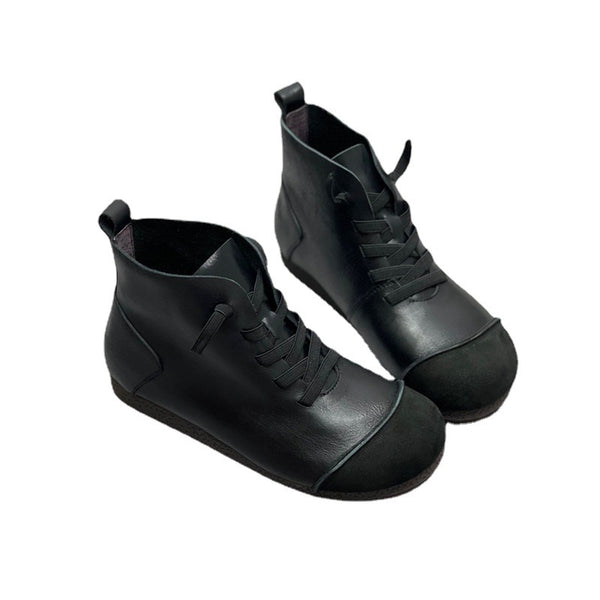 Botas Martin de Cuero Vintage con Forro Cálido y Suela Suave
