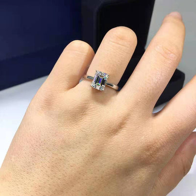 Anillo de Moissanita Esmeralda para Mujer - Diseño Personalidad Fashion - Image 8