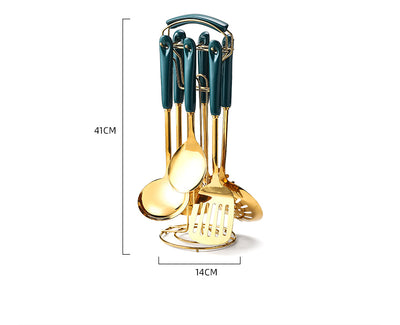 Set de 7 Utensilios de Cocina en Acero Inoxidable y Silicona Premium - Image 9