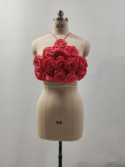 Top Halter Tejido con Rosas 3D y Tirantes Ajustables - Image 10