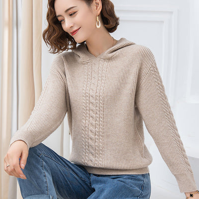 Sudadera con Capucha para Mujer - Suéter Tejido Casual de Manga Larga - Image 2