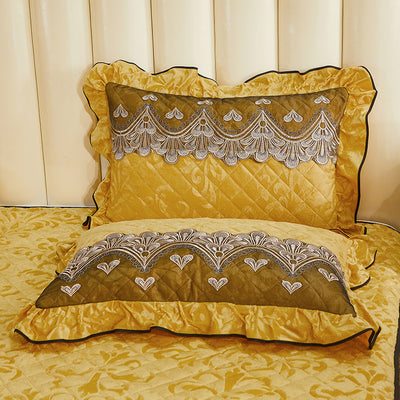 Funda de Almohada Individual Acolchada con Cierre, Encaje Cuero y Terciopelo Cálido - Image 10