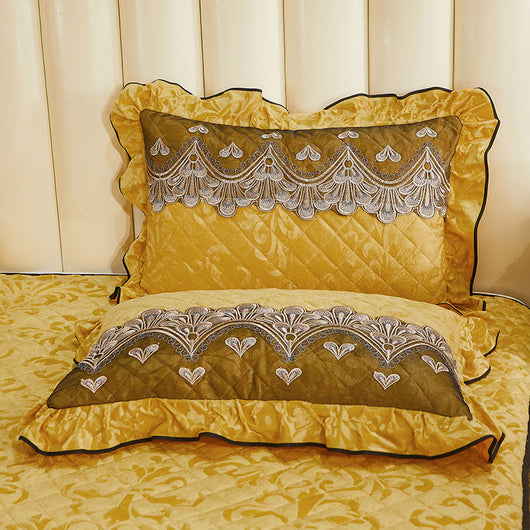 Funda de Almohada Individual Acolchada con Cierre, Encaje Cuero y Terciopelo Cálido - Image 10