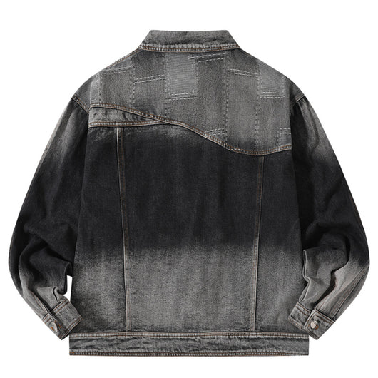 Chaqueta Denim Vintage Destruida Estilo Retro Americano - Image 19