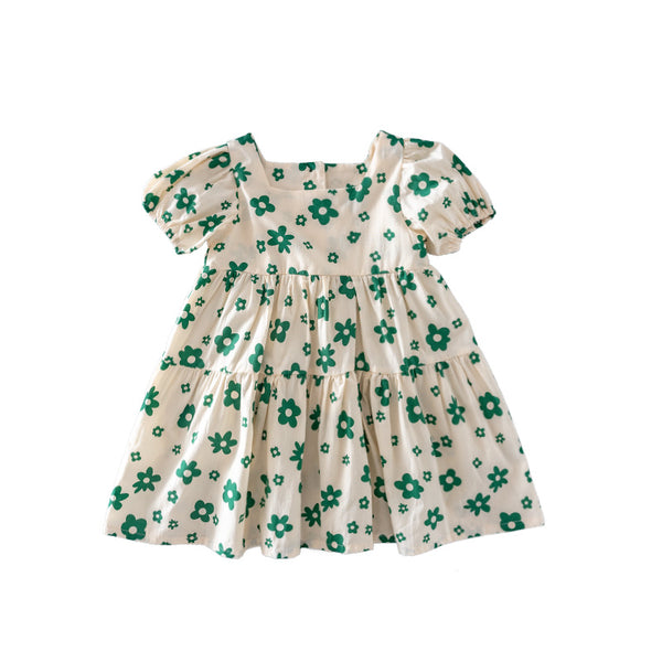 Vestido Princesa Niña Estilo Occidental Floral de Algodón - Image 3