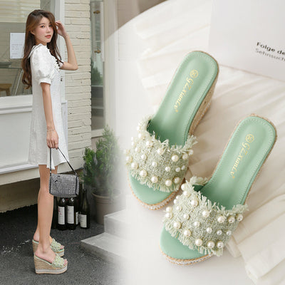 Pantuflas de Espuma con Detalles de Strass y Cuerda de Cáñamo para Mujer - Image 5