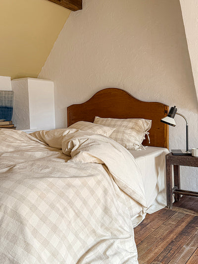 Juego de Cama 4 Piezas Algodón y Lino Transpirable Natural - Image 19