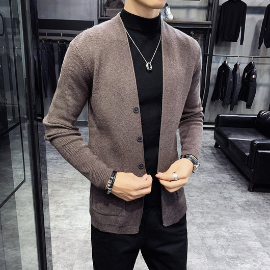 Suéter Slim Fit Cuello V Manga Larga para Hombre - Image 6