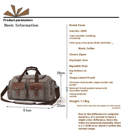 Bolsa de Viaje Estilo Europeo Americano en Lona Portátil - Image 10