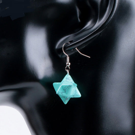 Aretes Estrella Merkaba de Cristal Natural Tallado - Image 10