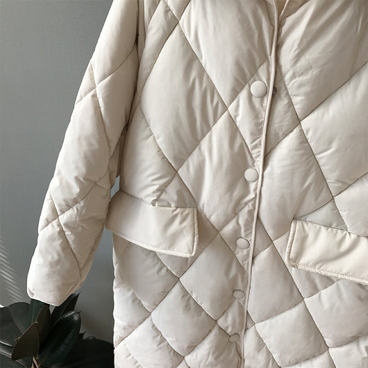 Chaqueta Acolchada para Mujer con Cuello de Piel y Diseño Rombo - Image 27