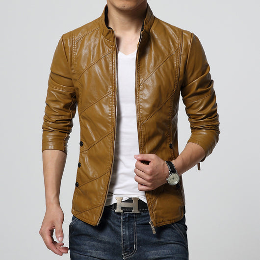 Chaqueta de Cuero PU Casual Talla Grande Corte Slim Coreano - Image 6