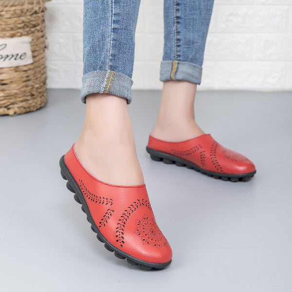 Zapatos de Cuero Casual para Mujer - Diseño Liso y Versátil