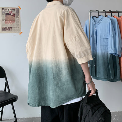 Camisa Degradada de Manga Corta con Estilo Personalizado para Hombre - Image 6