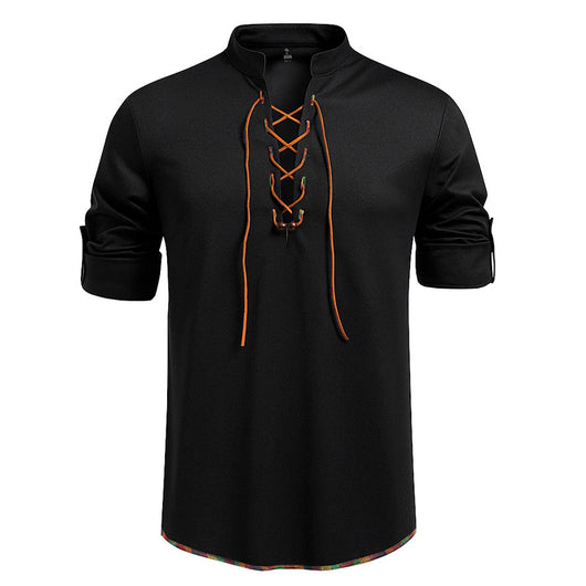 Camiseta Manga Larga con Cuello Alzado y Cordones para Hombre - Image 8
