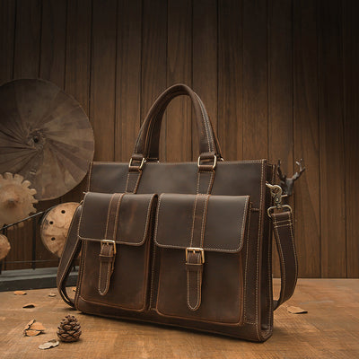 Maletín de Cuero Vintage Hecho a Mano para Hombre - Image 8