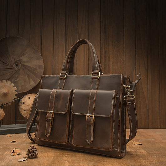 Maletín de Cuero Vintage Hecho a Mano para Hombre - Image 8