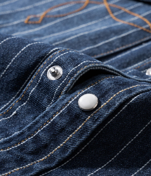 Camisa Denim a Rayas con Efecto Vintage Desgastado - Image 20