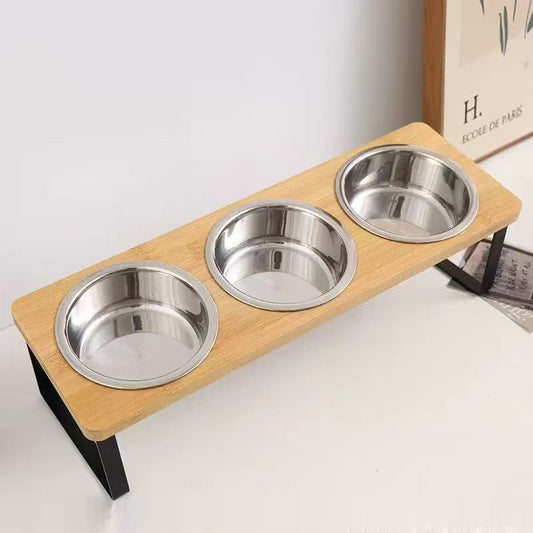 Comedero Elevado Antivuelco de Acero Inoxidable Gran Capacidad para Mascotas