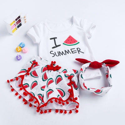 Conjunto de Playa para Niña: Playera y Shorts de Verano con Diadema - Image 3