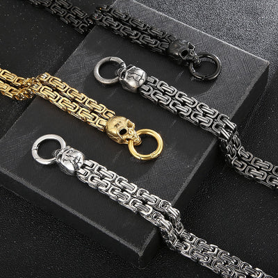 Pulsera de Acero Titanio para Hombre con Patrón de Calavera - Image 3