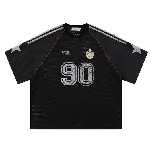 Camiseta Suelta Estilo Graffiti Star para Hombre - Image 9