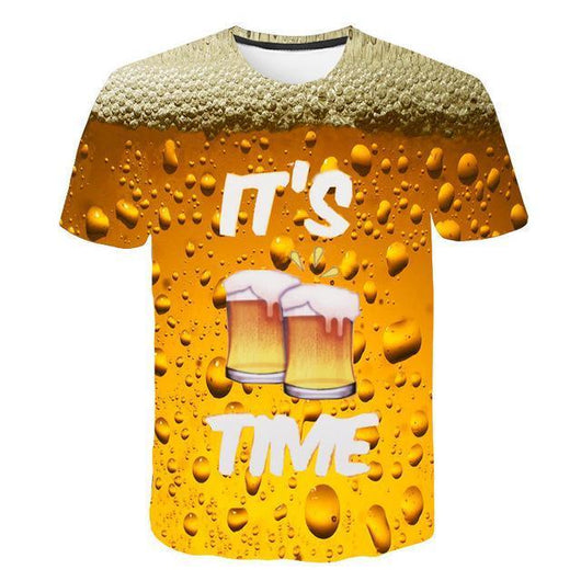 Playera Cervecera Estampado 3D Digital Cuello Redondo Manga Corta para Hombre - Image 13