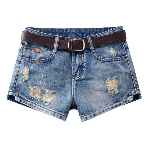 Shorts Vaqueros Mujer Estilo Coreano Talla Grande Cintura Media Rotos Verano