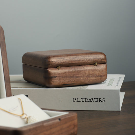 Caja de Madera Premium para Anillos de Matrimonio